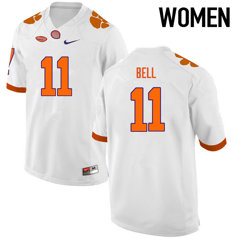 Women Clemson Tigers #11 Shadell Bell College Football Jerseys-White